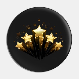 Five gold stars ( 5 stars ) Pin