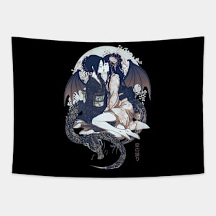 Two Geishas Kissing Graphic T-Shirt 08 Tapestry