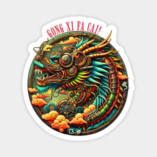 Steampunk Chinese New Year Dragon Magnet