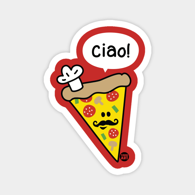 PIZZA Magnet by toddgoldmanart