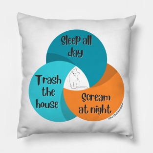 Venn Diagram Cat Sleep all day Trash the house Scream at night Pillow