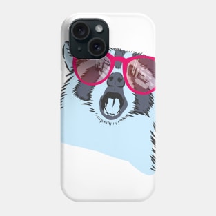 raccoon with rainbow glasses Phone Case