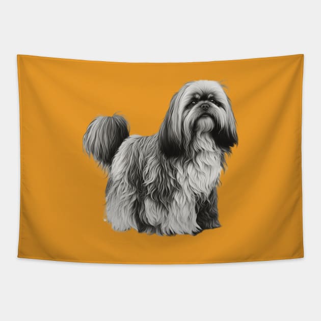 Lhasa apso Tapestry by KhalidArt