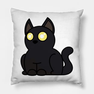 Plump Cat Black Pillow