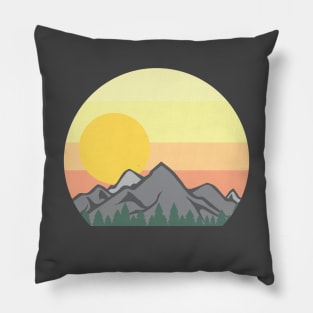 Mountain Range Vintage Pillow