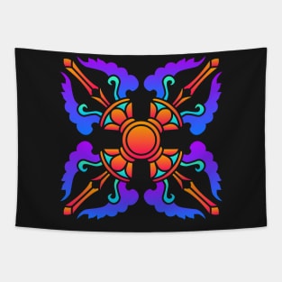 Trippy Psychedelic Rave Sacred Geometry Tapestry