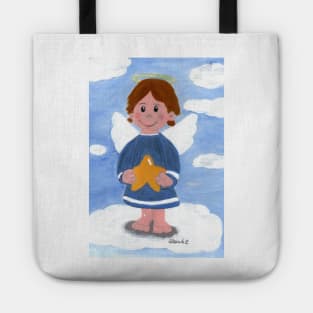 Little angel boy with star Tote