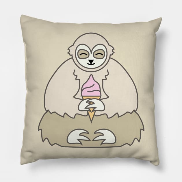 Ice Cream Sloth Pillow by albdesigns