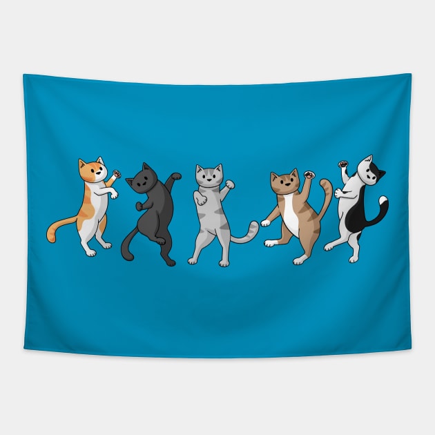 Dancing cats Tapestry by Doodlecats 