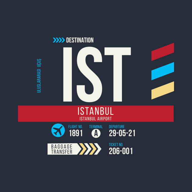 Istanbul (IST) Airport Code Baggage Tag C by SLAG_Creative