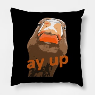 Ay Up Greeting Nerdy Duck Face Black Outline Art Pillow