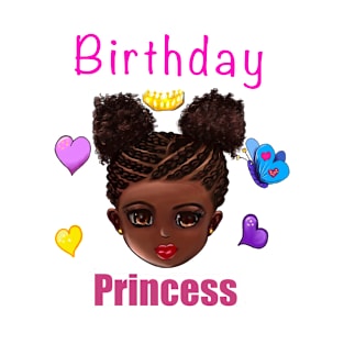 Birthday Princess Girls Birthday Party African American black girl T-Shirt