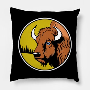 Good Ol Buffalo Patch with Color Background - If you used to be a Buffalo, a Good Old Buffalo too, you'll find the bestseller critter patch design perfect. Pillow