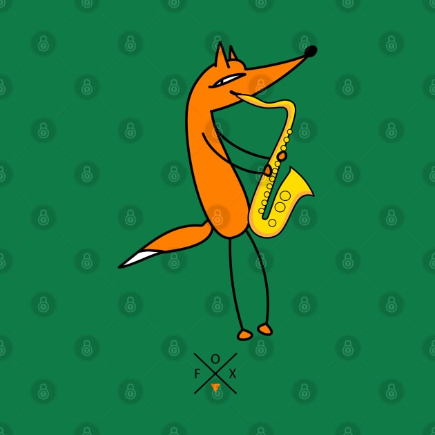 Fox and saxophone by spontania