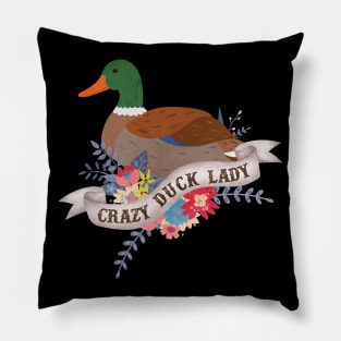 Crazy Duck Lady Pillow