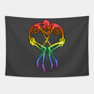 Rainbow Flag Skeleton Love Tapestry