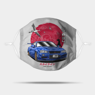 Gtr Mask - JDM Nippon Nissan Skyline GT-R R34 by GUYVIT