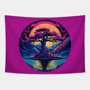 Red Tree in the Moonlight Tapestry