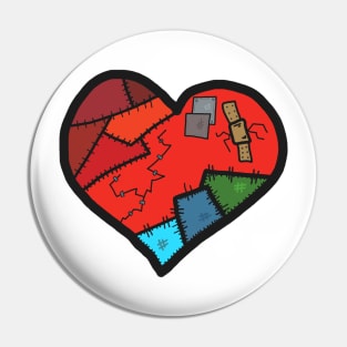 A patched heart Pin