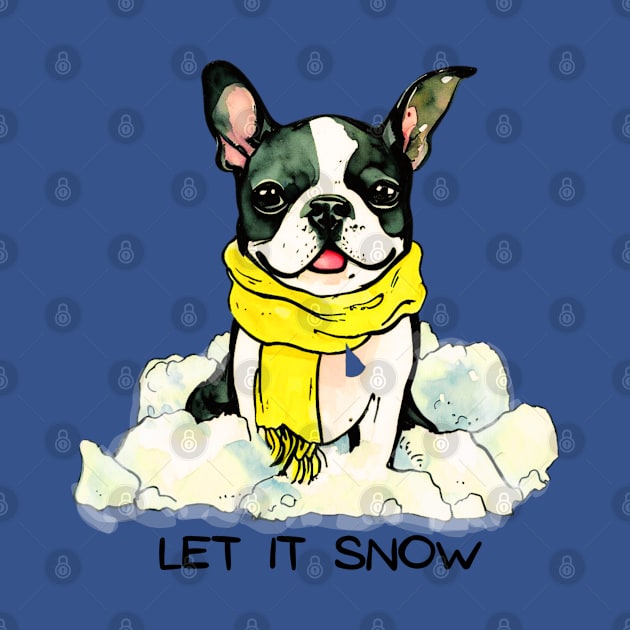 LET IT SNOW - Boston Terrier by ZogDog Pro