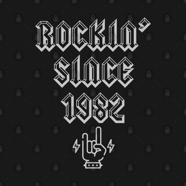 Classic Rock 40th Birthday  Rockin Since 1982 40 Year Old by LittleBoxOfLyrics