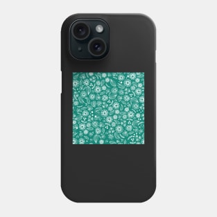 Floral Sketch Teal Phone Case