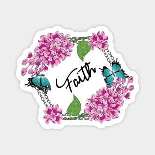 Faith - Lilacs And Butterflies Magnet