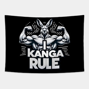 I Kanga Rule Gym Shirt - Jacked Kangaroo Tapestry