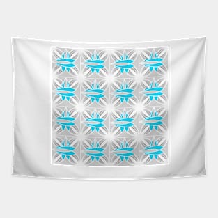 Blue and grey geometric pattern Tapestry