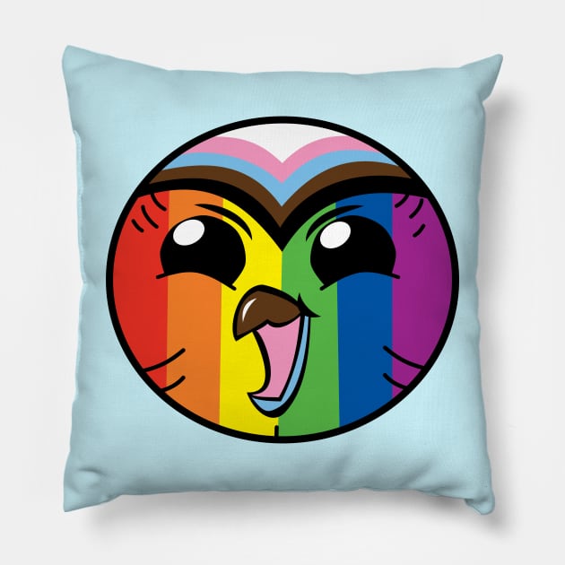 Pride Hooty No Text Pillow by Magical_Antics