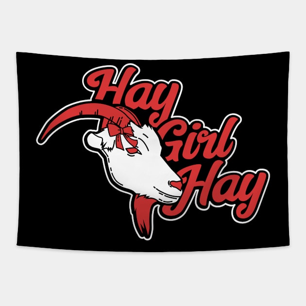 Goat Lover Hay Girl Hay Tapestry by TheBestHumorApparel