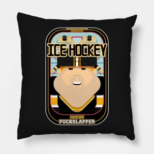 Ice Hockey Black and Yellow - Faceov Puckslapper - Josh version Pillow