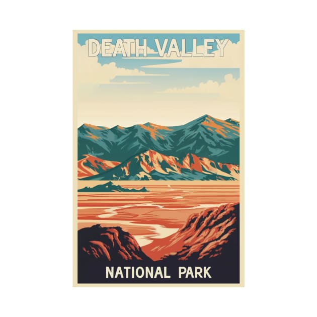 Death Valley National Park Vintage Travel  Poster by GreenMary Design