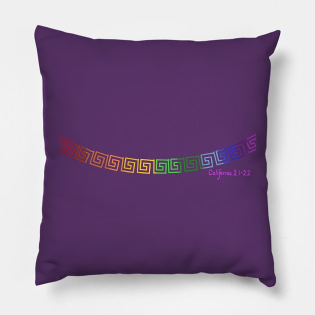 Rainbow Greek key Pillow by Princess12Toes