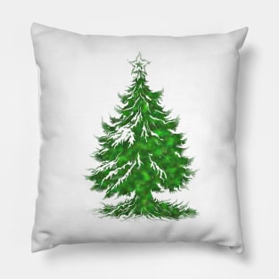 Christmas Tree with Star on Top Pillow