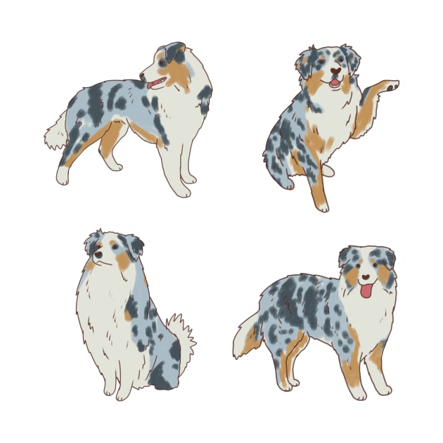 australian shepherd drawing by Mayarart