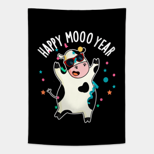 Happy Moo Year Funny Cow Pun Tapestry