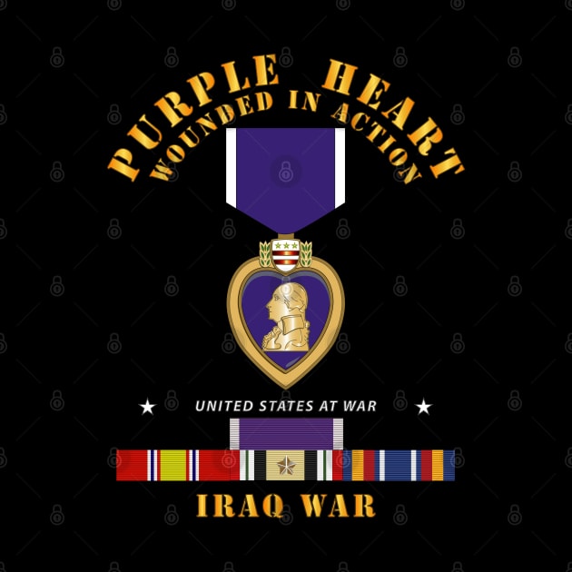 Purple Heart - WIA w IRAQ SVC w Purple Heart Ribbon by twix123844