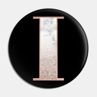 Monogram rose gold glitter marble I Pin