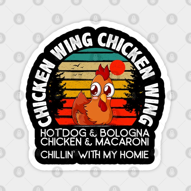 Chicken Wing Chicken Wing Hot Dog Bologna Macaroni Magnet by Mitsue Kersting