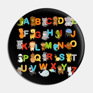 Alphabet Animal Learning ABC Cute Urial Educational Teacher Pin