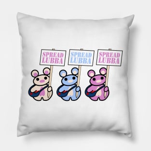 Three Chibis (Spread Lubba in Protest) Pillow