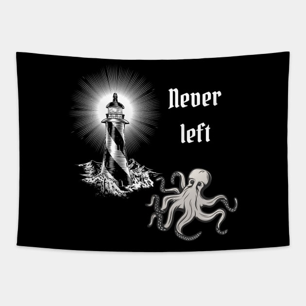 OFMD Inspired Lighthouse and Kraken Tapestry by pawsitronic