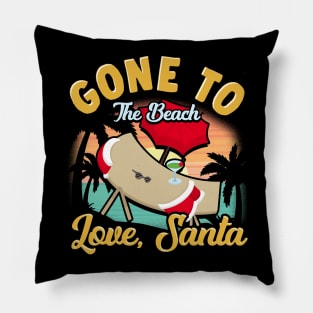 Gone To The Beach Love Santa Pillow