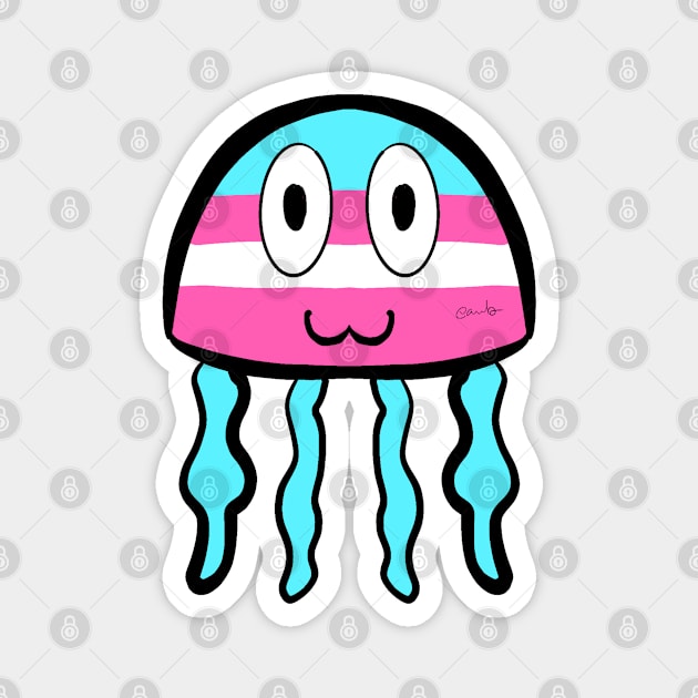 Transgender Pride Jellyfish Magnet by AlienClownThings