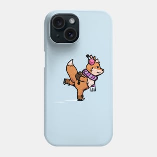 Fox on figure skates Phone Case