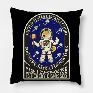 Doge w helmet / Crypto v. SEC ("CASE IS HEREBY DISMISSED") Pillow