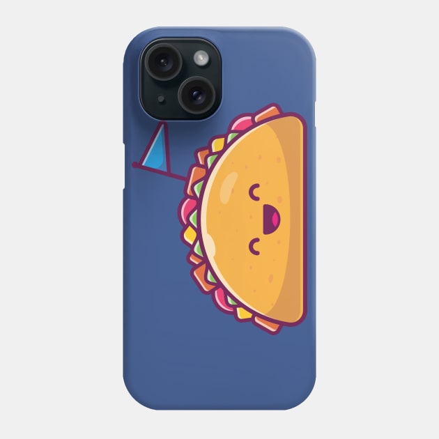 Cute Taco With Flag Cartoon Phone Case by Catalyst Labs