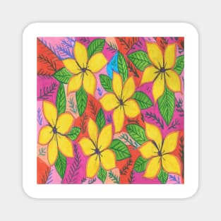 Tropical Plumeria Garden Magnet