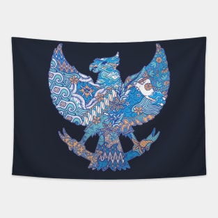 batik indonesia in garuda silhouette Tapestry